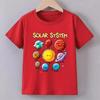 Teenager Sonnensystem Buntes Bedrucktes T-Shirt Jungen Mädchen Sommer Lässig Mode Rundhals Kurzarm Tops Kinderkleidung
