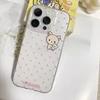 Cute Bear Pink Polka Dots Phone Case For Samsung S25 S24 S23 S22 S21 S20 Note20 Note10 Plus Ultra Lite 5G Clear Soft TPU Cover