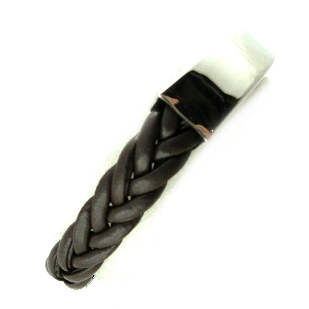 Les Trésors De Lily [M9433] - Bracelet acier 'Identité' marron