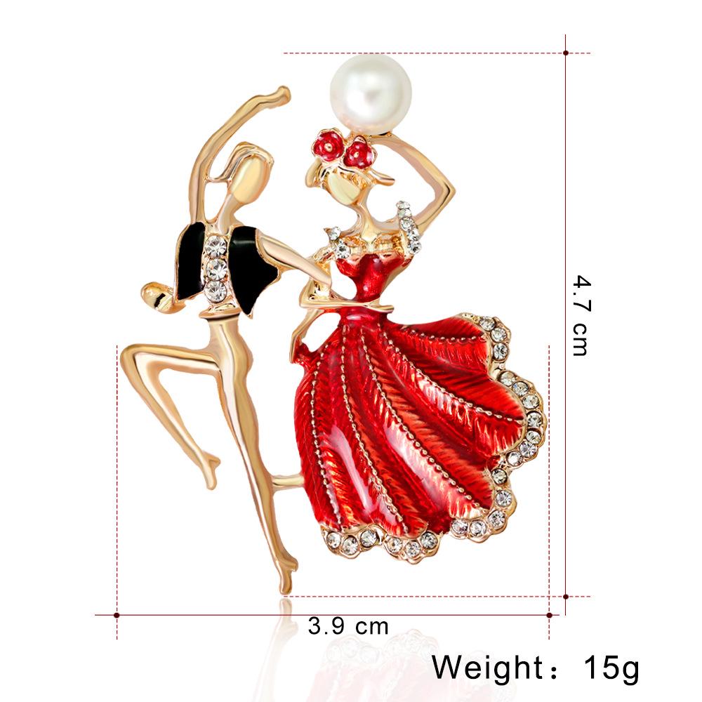 Blucome New Fashion Cartoon Princess Prince Dancing Brooch All-match Alloy Dripping Oil Lady Pin