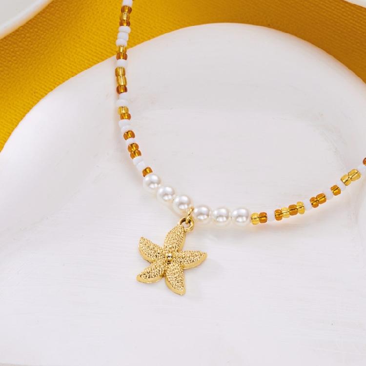 Adjustable Bohemian Starfish Necklace Pearls Bead Designs 4 Styles for Women’s Casual and Evening Outfits