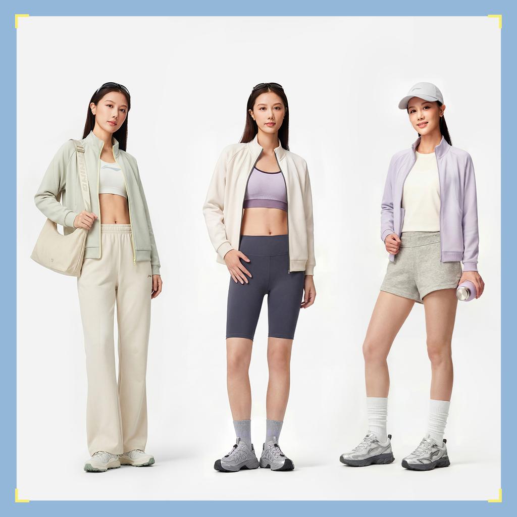 Li-Ning Antibacterial Quick-Dry Cool Loose Stand-Collar Jacket Women jackets AWDW684-1