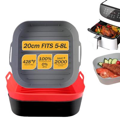 20CM Air Fryer Silicone Mold Square Air Fryer Accessories for COSORI 5.5L 4.7L,Cecotec 6L, 5.5L,Reusable Air Fryer Accessories