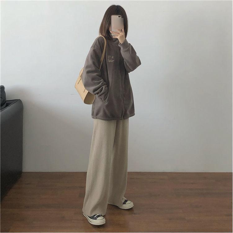 Winter Milk Whirring Polar Fleece Jacket Women's Autumn and Winter Lamb Wool Plus Fleece Sweater Granular Fleece