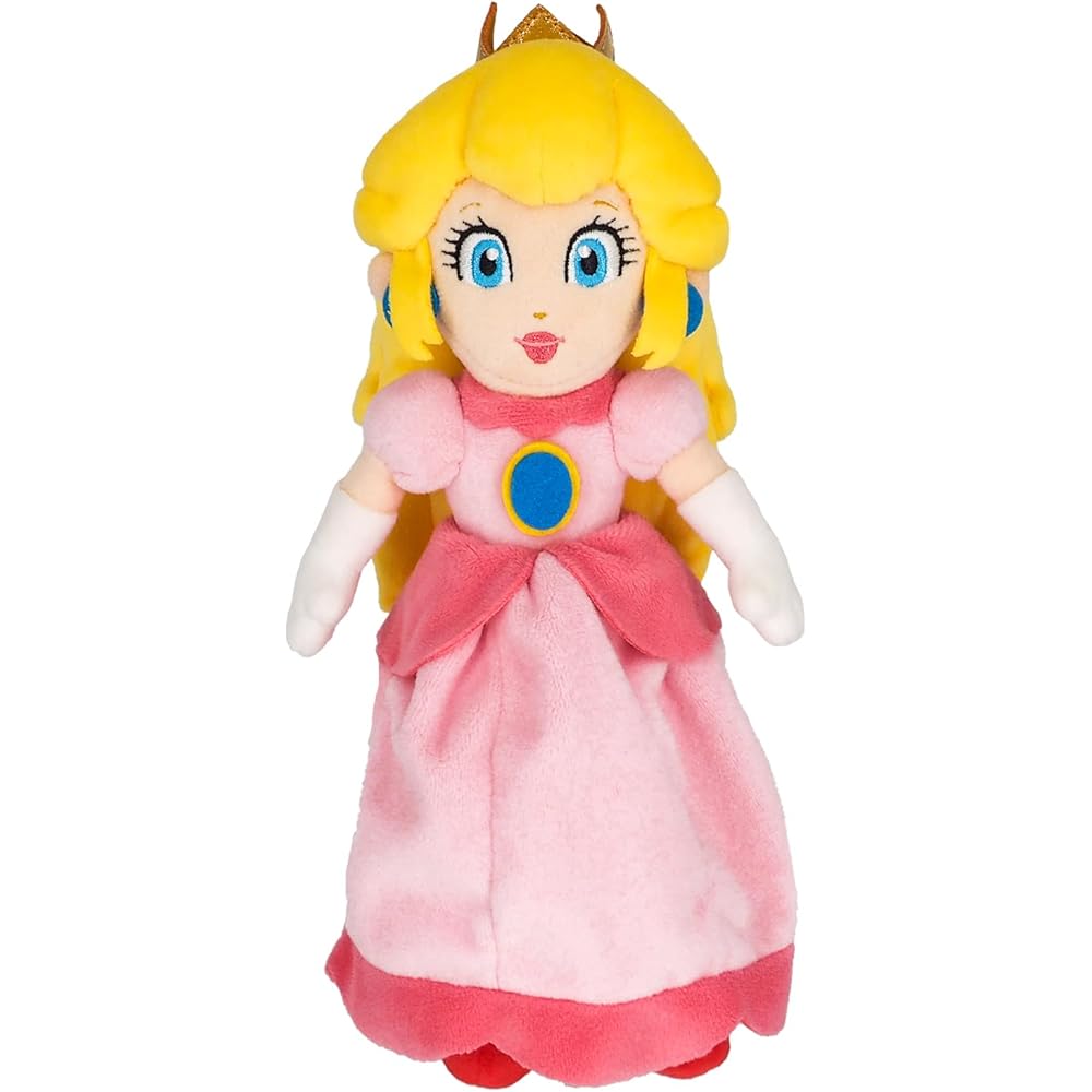 Sanei Boeki Super Mario All Star Collection Peach Plush Toy 9.5x9x26cm
