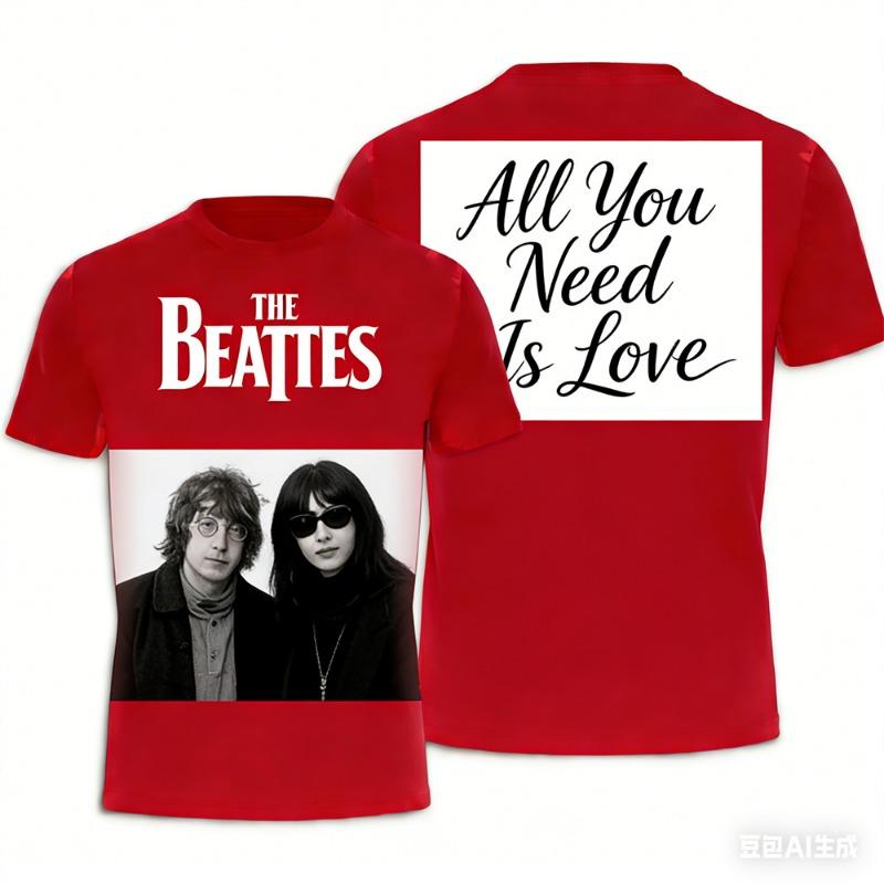 T-shirt band rock Estiva T-shirt da uomo e da donna T-shirt stampata The Beatles T-shirt girocollo hip hop T-shirt sportiva traspirante