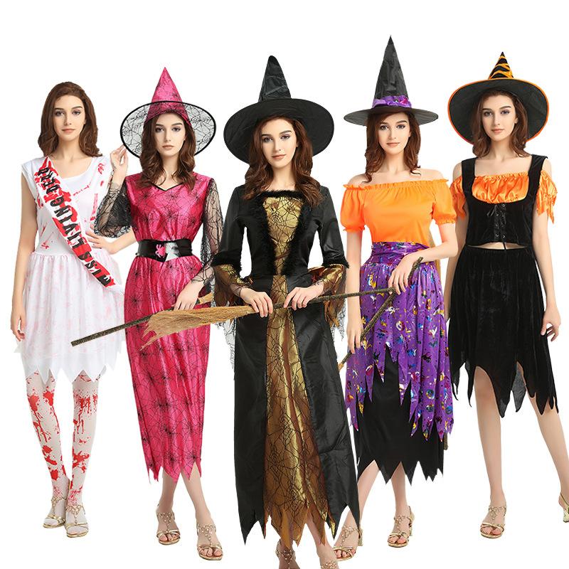 Halloween witch costume adult cosplay black ghost ghost bride masquerade witch snake cook