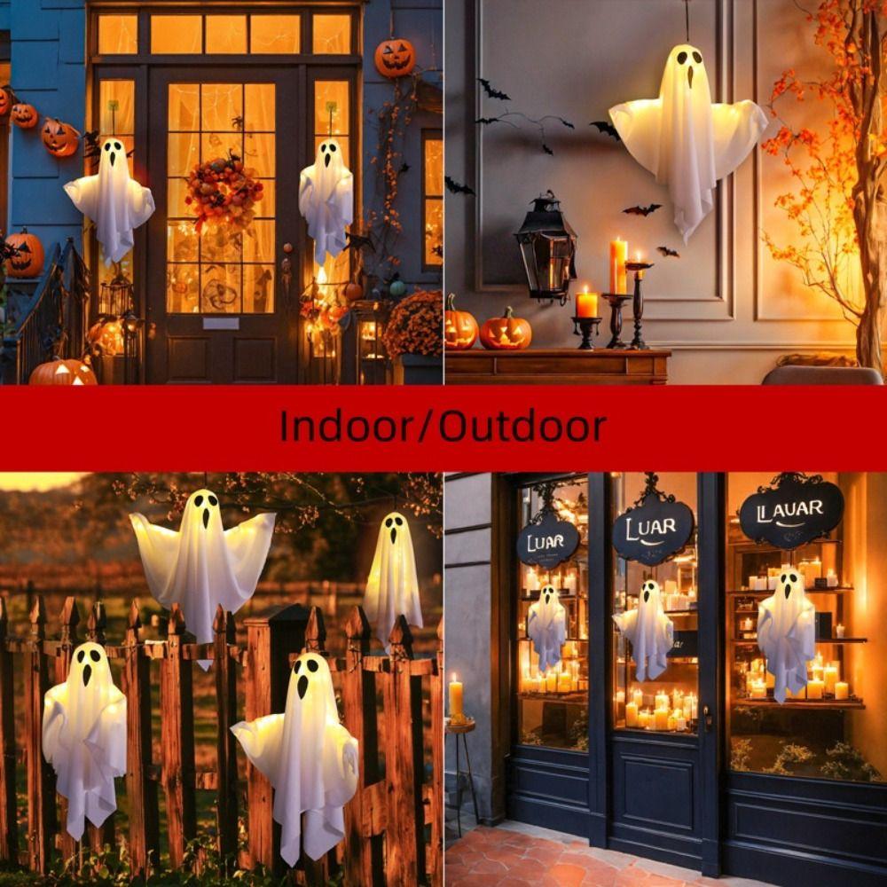 Papírová halloweenská závěsná ozdoba pohyblivá dekorativní LED světlo přívěsek na dveře mateřská škola
