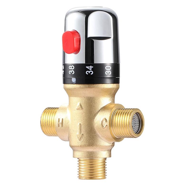 1/2 NPT European Brass Thermostatic Valve for Surface-Mounted Solar Water Heater - Automatic Temperature Control Mixing Valve