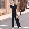 Women's Short Sleeve Black Slimming Jumpsuit - Summer 2026 Fashion