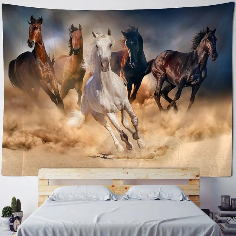 VIKAMA Mandala Tapestry 3D Horse Visual Illusion Large Geometric Wall Hanging Bohemian Hippie Home Art Decor for Bedroom
