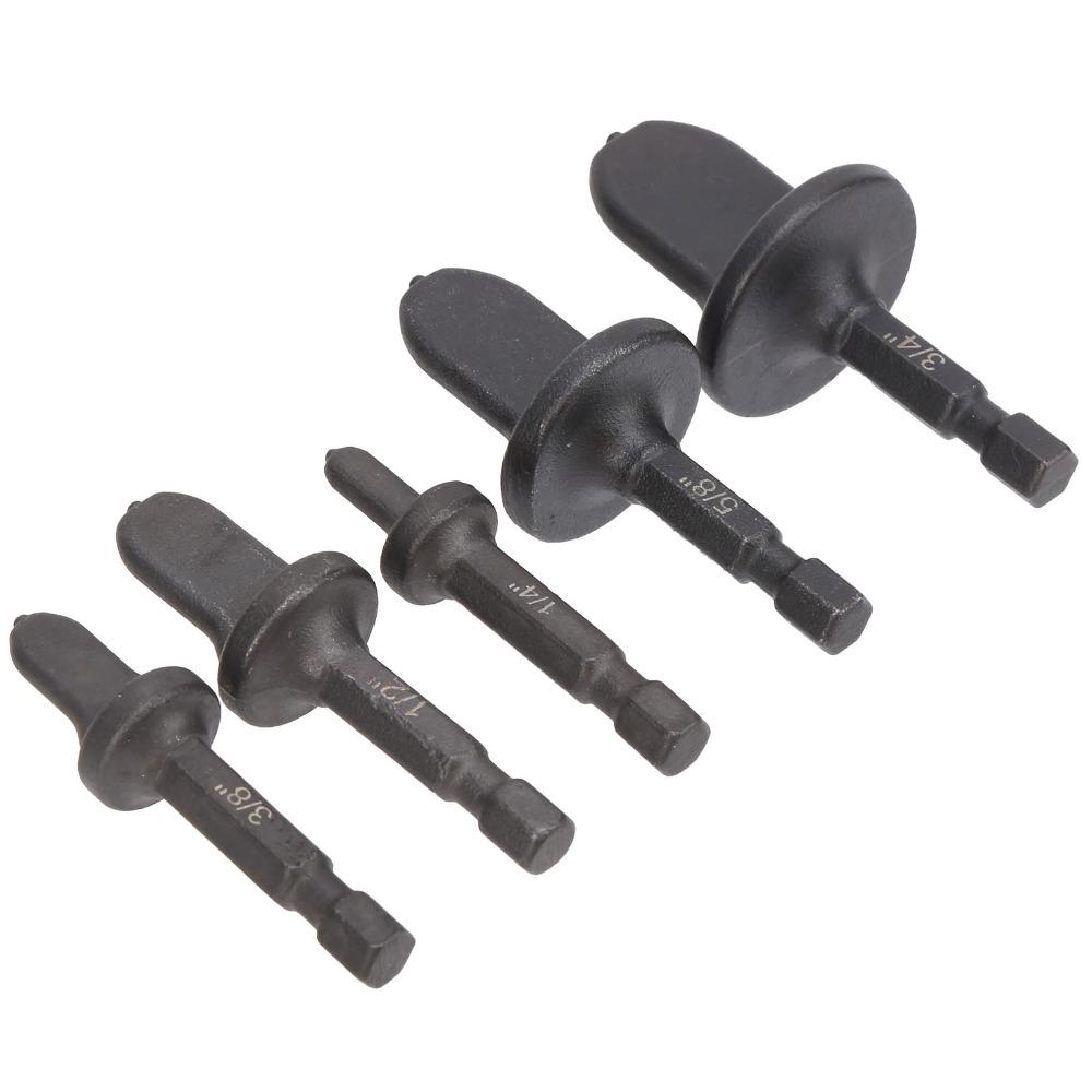 5 Pcs Set Swaging Tool Set 1/4 Inch Hex Shank HVAC Repair Kit for Air Conditioner Repair