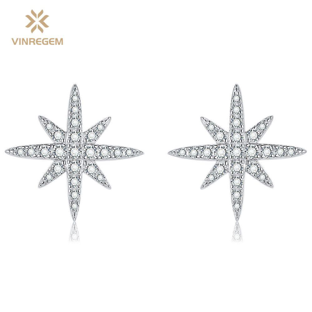 

Vinregem Classic, 100% пройденный тест, бриллиант, стерлинговое серебро 925 пробы, VVS1, настоящий муассанит, драгоценный камень, свадебные серьги, ювелирные украшения белый