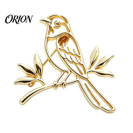 Rose Flower Brooch Hollow Metal Bird Brooch, Golden Silver Plated Lapel Shape Pin, Decorative Accessory for Suits Coats Dresses Bags Pin