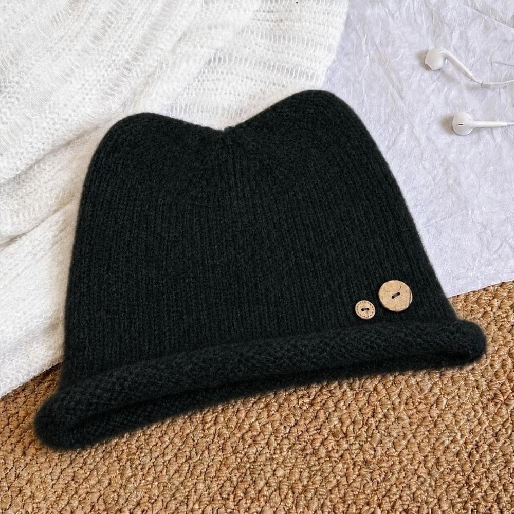 Windproof Pull-On Beanie Thick Warm Cold Weather Cap Casual Knit Beanie Hat for Women