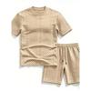 Men's Summer Jacquard T-shirt and Shorts Set - Casual European & American Style