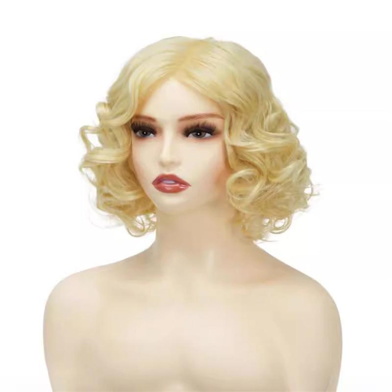 

Синтетический парик из зеленых волос с челкой, натуральный короткий кудрявый парик для женщин, костюм для косплея, вечеринка Drag Queen, термостойкий