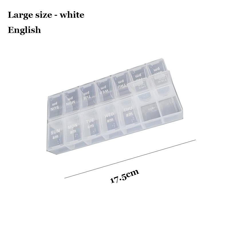 Shunshi Weekly Pill Organizer with Am/Pm Compartments Travel Pill Boxes 7 Day 2 Times A Day Tablet Dispenser with 14 Compartment