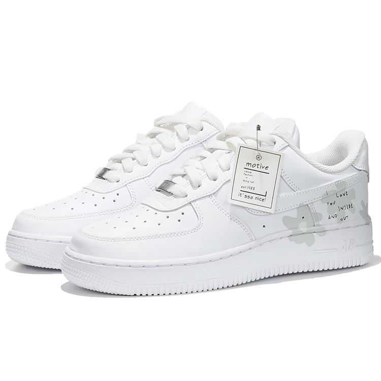 Nike Air Force 1 Leather Slip Resistant, Abrasion Resistant, Lightweight Low Top Skateboard Shoes Women's White DD8959-100(Team62-)