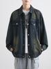 Autumn/Winter Retro American Lapel Denim Jacket - Loose Fit, High-End Workwear Style