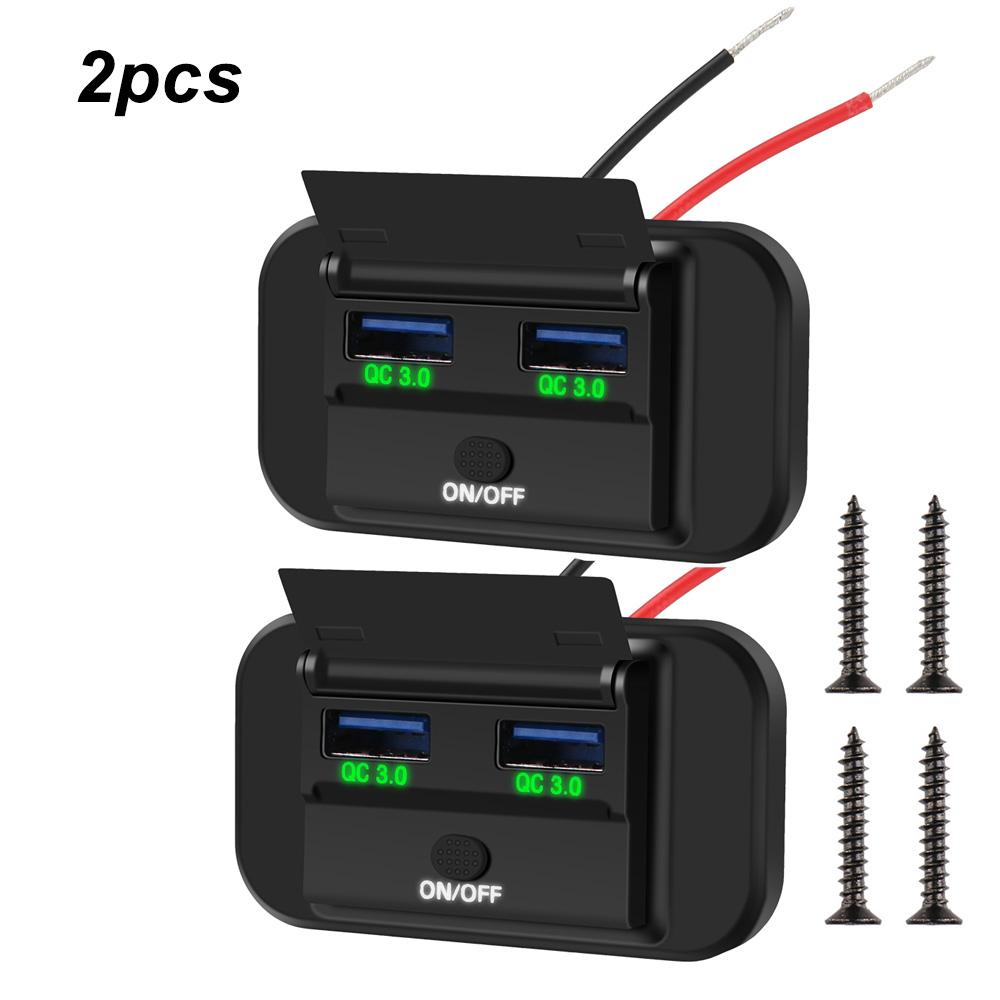 Autoladegerät Dual QC3.0 Ladegerät 12V/24V Dual USB Für Motorrad Wohnmobil LKW ATV Boot Auto Wohnmobil Steckdose Buchse Adapter