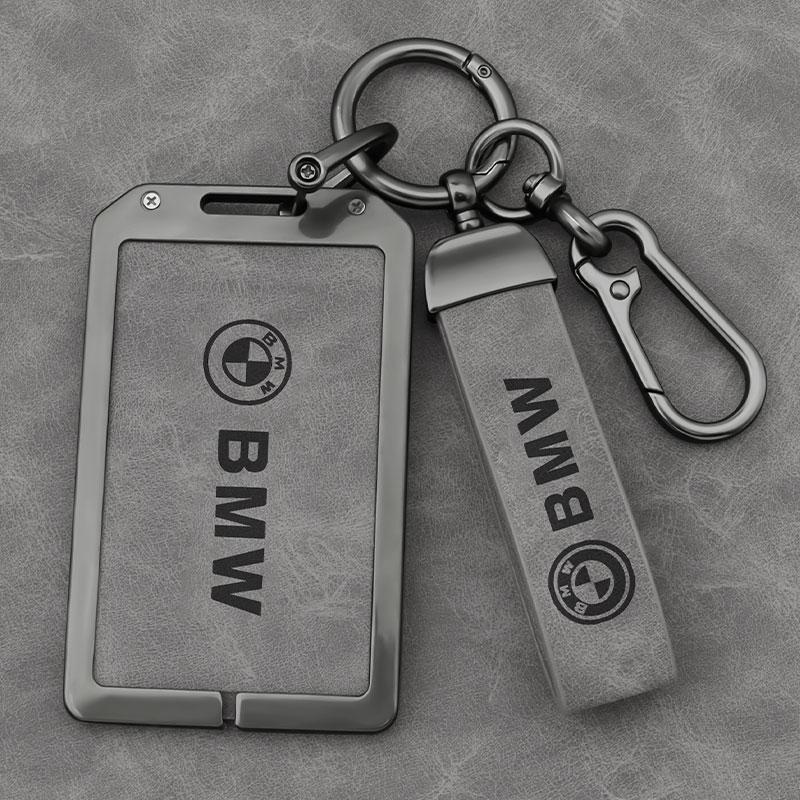 New Grey Leather Car Key Case Cover For BMW 1 3 5 7 8 Series X1 X3 X5 X6 X7 F30 G20 F34 F31 G30 G01 F15 I3 M4 535le Accessories