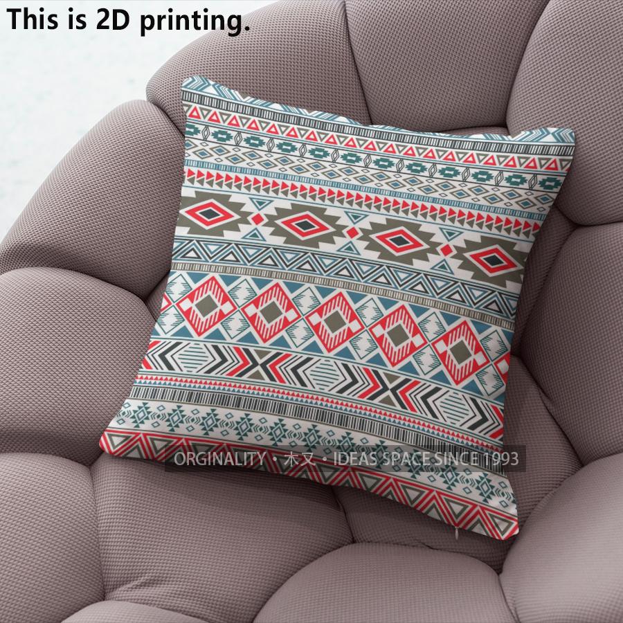 Bohemian Geometric Ethnic Style Pillow Covers Pattern Cushion Cover Suitable For Sofa Bedroom Car Pillow Cover
