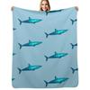 Mako Shark Color Print Throw Blanket Shaggy Furry Soft Blanket for Bedroom Living Room