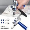 2-in-1 Manual Glass&Tile Cutter with Diamond Roller Wheel-Precision Cutting Tool for DIY,Construction,Adjustable Metal Base,Lightweight Portable