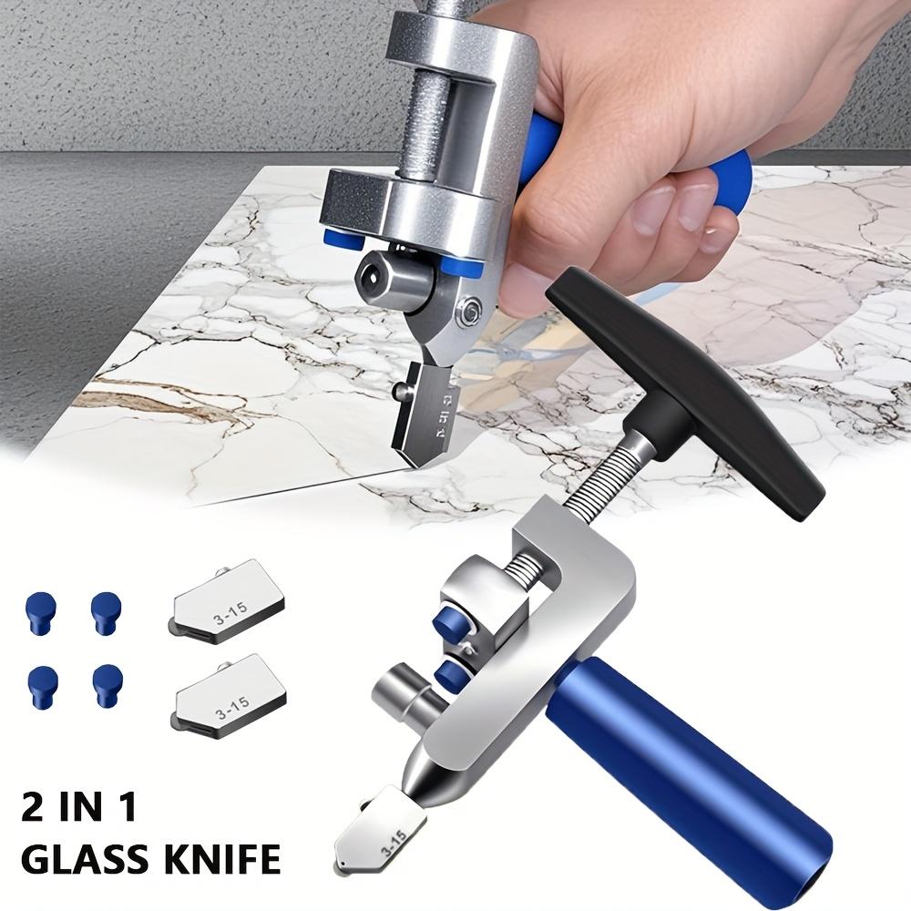 2-in-1 Manual Glass&Tile Cutter with Diamond Roller Wheel-Precision Cutting Tool for DIY,Construction,Adjustable Metal Base,Lightweight Portable