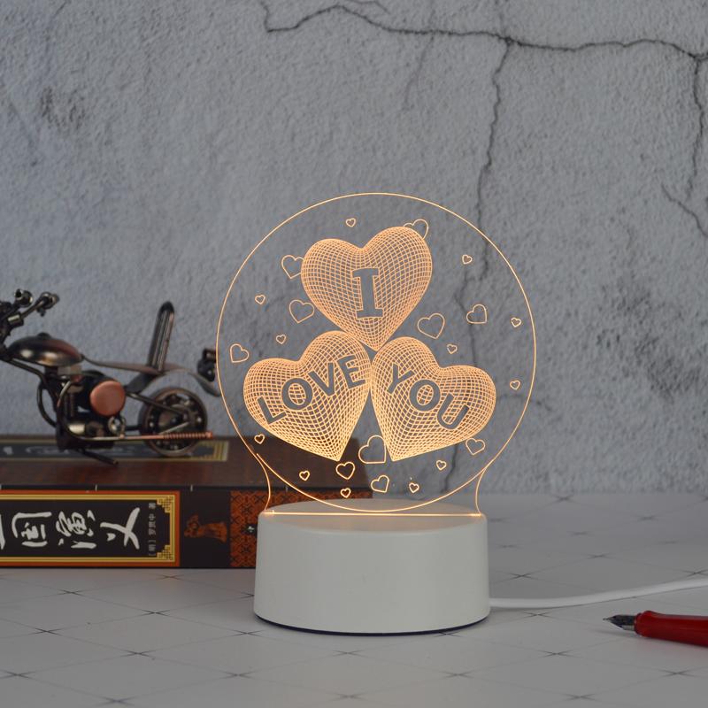 Plastic Base 3D Led Sensor Night Light Creative Children's Lamp Led Lamp for Home
