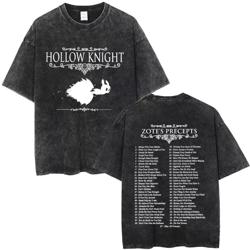 Hra Hollow Knight Vintage Prané Tričko Pánské Dámské Ležérní Oversized Kulatý Výstřih Krátký Rukáv Trička Pánské 100% Bavlněné Tričko