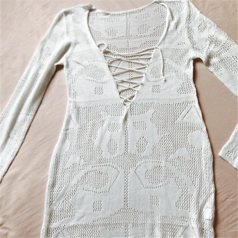 New Arrivals Sexy Beach Cover Up Crochet Women Swimwear  Beach Kaftan Wrap Dress EMA