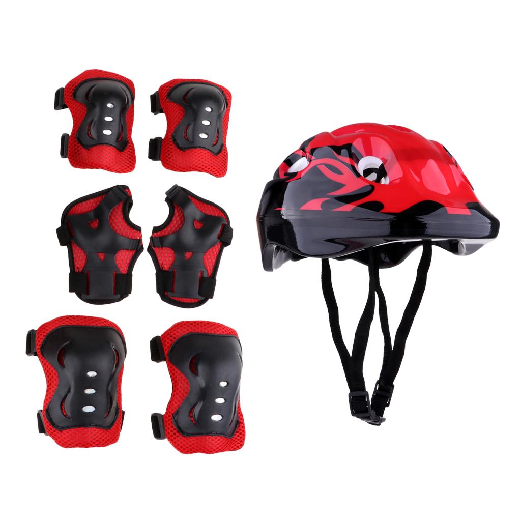 Infant Bicycle Helmet Set with Adjustable Knee Elbow Wrist Pads Safety Protective Gear for Outdoor Activities