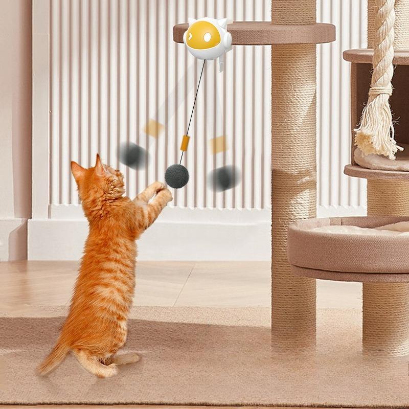 Automatic Lifting Interactive Cat Toy Ball Electric Self Moving Rolling Hair Ball Fun Hilarious Pet Cat Play Chasing Toy Supplie