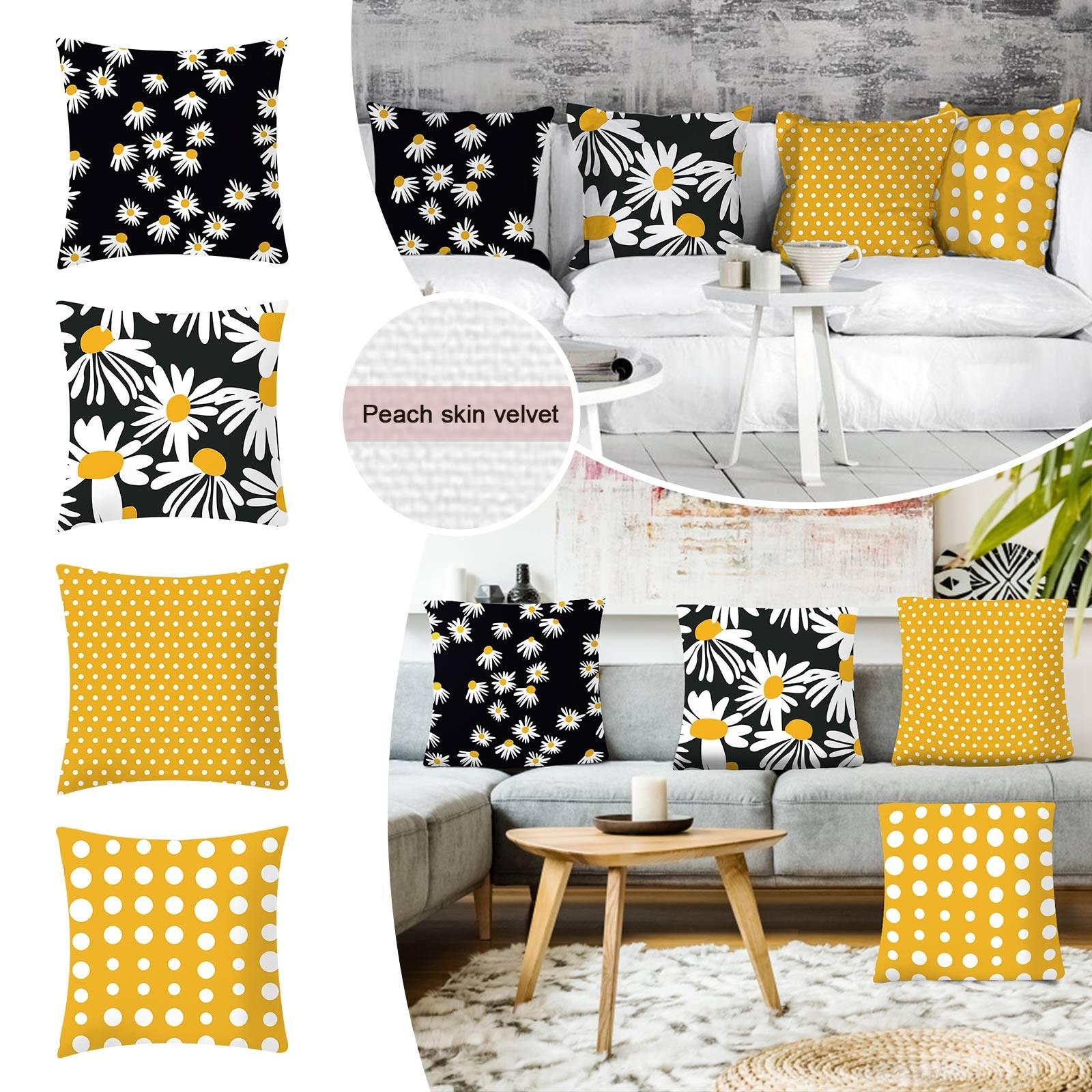 Pillowcase Modern Pillowcase Decorative Outdoor Linen Square Pillowcase For Sofa Sofa Beds Home 18x18 Inches (45X45 Cm) 4pc One Size