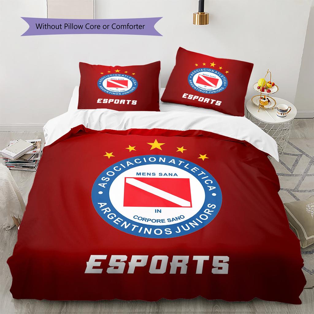 Argentinos Juniors Pattern Bedding Quilt Set Home Decoration Gift (1 * Duvet Cover + 2 * Pillowcase Without Core)
