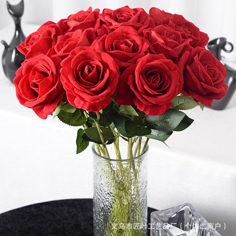 Large Flannel Rose Silk Bouquet for Wedding and Valentine's Day Home Decor