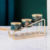 Food Storage Container, Glass Sealed Jar with Lid, Kitchen Storage Bottle, Household Moisture-proof Tea Can, Metal Rack