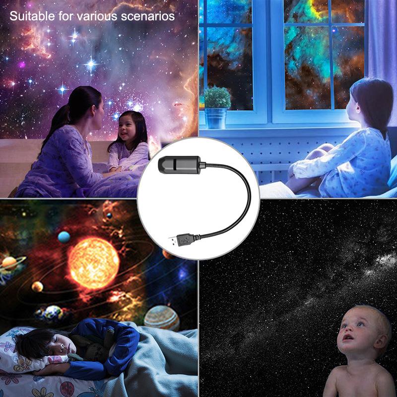 Galaxy Starry Sky Pattern Design Usb Projector Lamp For Ceiling Wall Room Night Ambiance