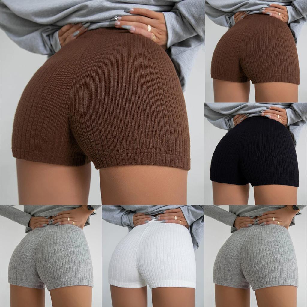 Damen Yogahose mit hoher Taille, eng anliegend, dünn, Sport-Hotpants, Yoga-Shorts