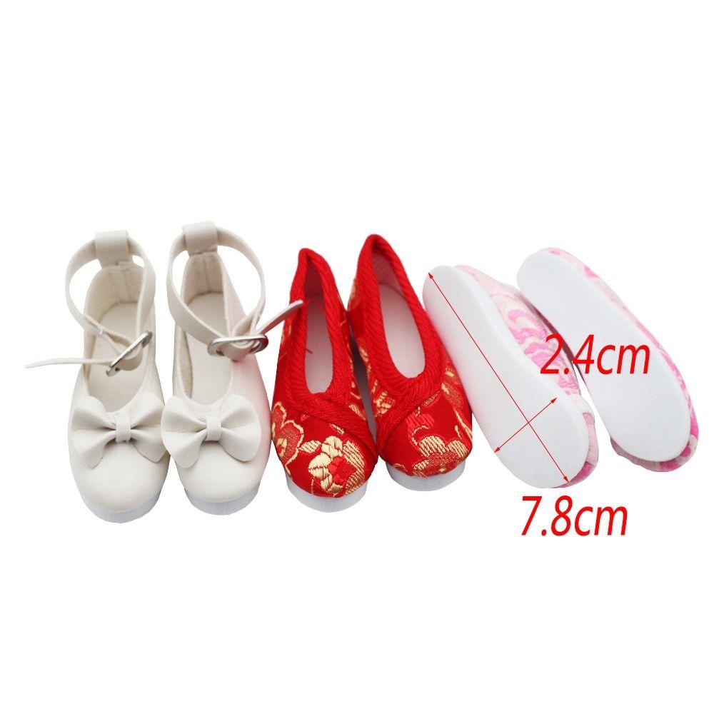 1 Pair 1/3 BJD 1/3 Girl 7.8cm Embroidered Shoess Embroidered BJD 60 Cm Doll Shoes  Kids Gifts