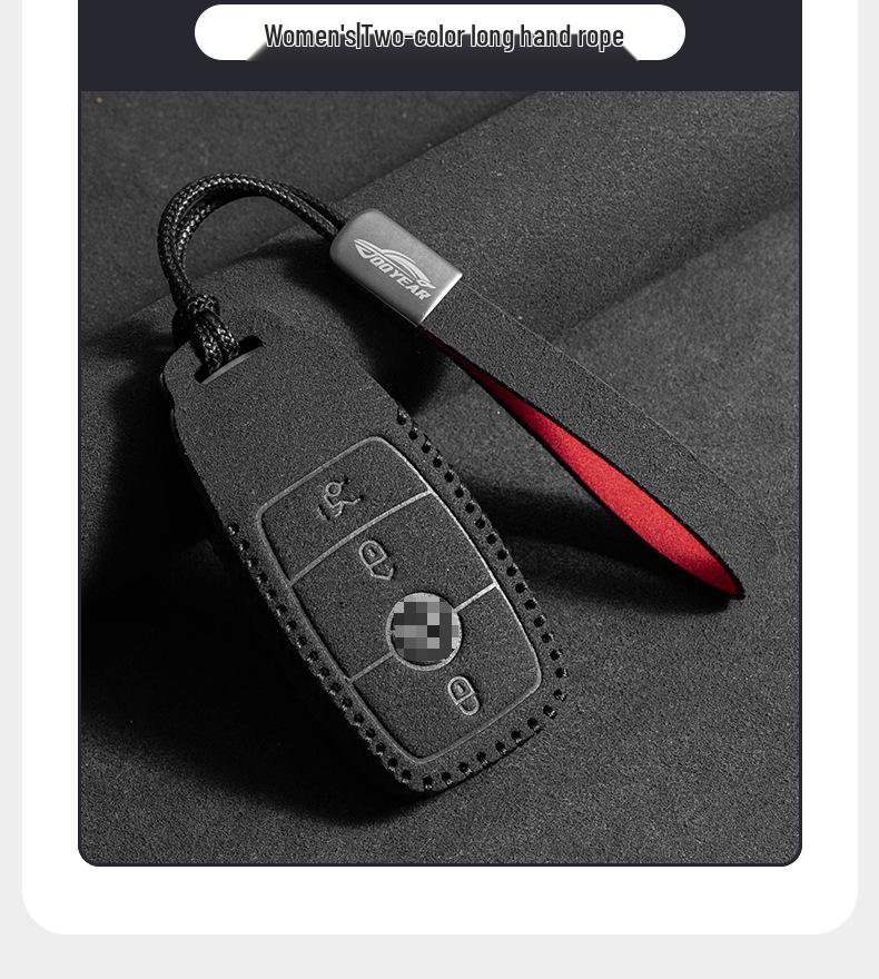 Mercedes-Benz E300L Key Cover: Suede Grade with Buckle for Men's C260LC200L GLC/GLB220