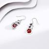 Ear Hook Fashion Long Fringed Red Zircon Earrings Women's Small Fresh Round Beads Diamond Earrings Ins Jewelry