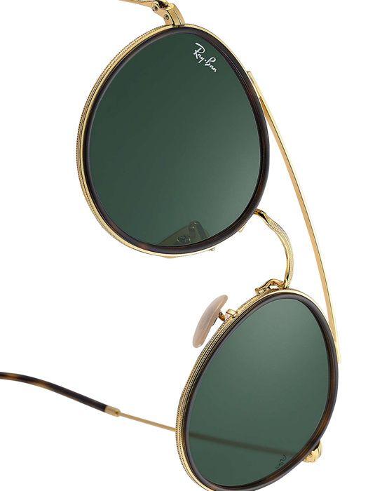 Lunettes de soleil - Ray-Ban - RB3647N-001 - Monture dorée - Verres verts - Style chic