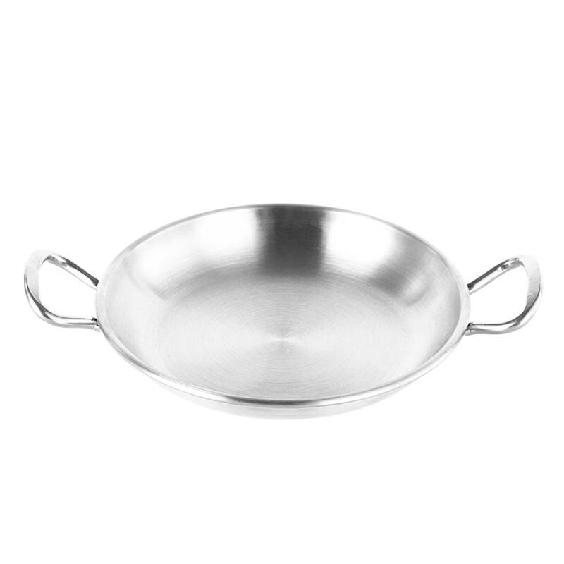 

ZISIZ Large Stainless Steel Round Three-Compartment Serving Plates, Set of 2