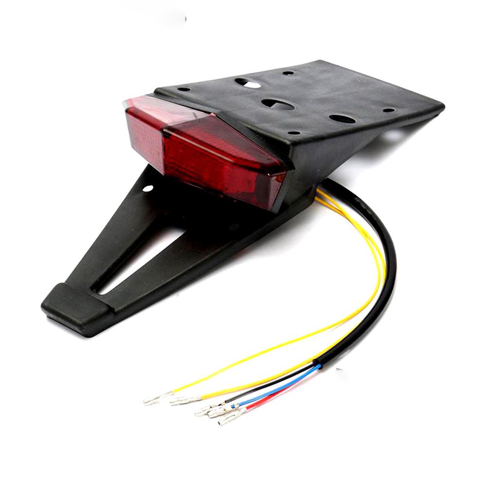 Universal 12V Motorcycle LED Tail Light Rear Fender Stop Brake Lights License Plate Light Bracket Holder For Dirt Bike Motorbike
