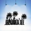 Surfboard Metal Wall Art Vintage Weather Resistant Iron Decor Palm Wave Beach House Gift
