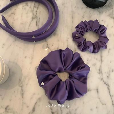 Purple Color Satin Hair Band, Hair Bow, Hair Ring, Hair Clip, Korean Headband Hair Accessory, Hair Decoration