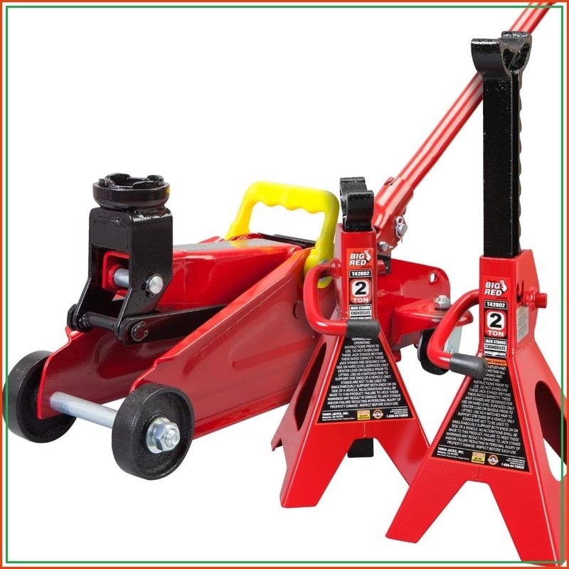 Hydraulic Trolley Floor Jack & 2 Jack Stands, 2 Ton Capacity, Heavy Duty